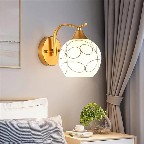 Glowing homes Wall Light for Bedroom, Wall Light for Living Room Modern, Home Decoration Wall Lamp, Bedside Wall Lamp (Golden, E27)