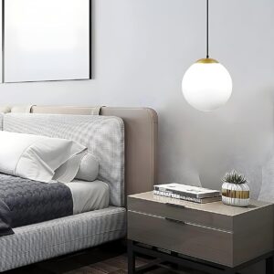 Glowing Homes Golden Metal & Glass Hanging Pendant Light, Ball Shaped, E27 Bulb Holder, for Living Room, Bedroom (Without Bulb, 1, Pack)